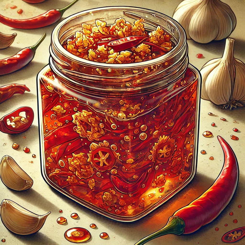 Chili Crisp Oil with jar